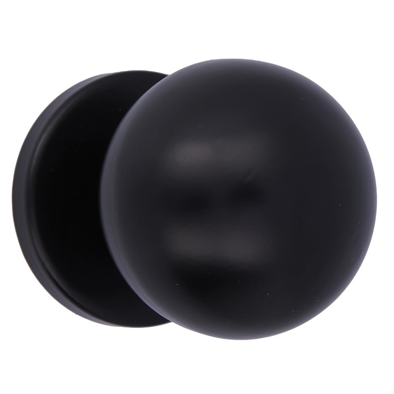 Pomo puerta de entrada AMIG Mod. 56 Acero inoxidable 18/8 Negro Ø70 mm
