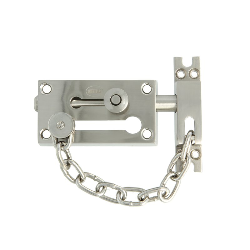 Pasador con cadena de seguridad AMIG Mod. 475 Zamak Cromado mate 80 x 45 mm