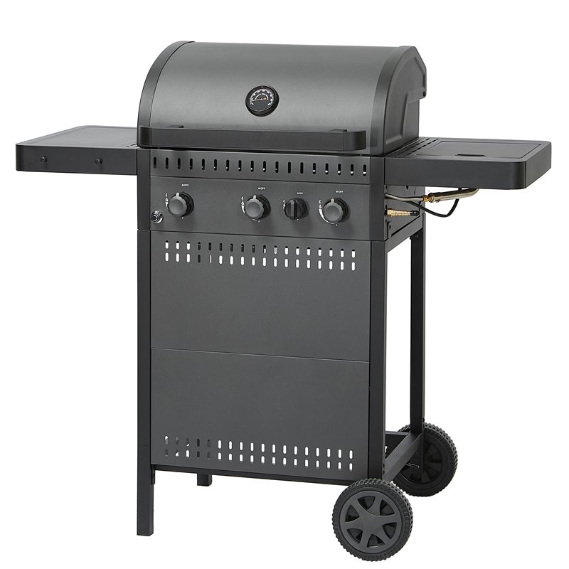 Barbacoa de gas AMIG Mod. IGNIS-3F Acero Negro 117 x 55 x 110 cm