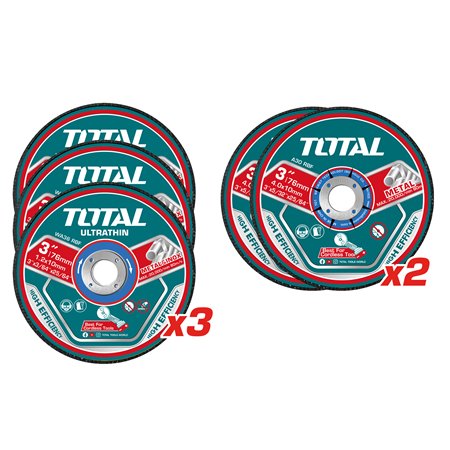 Juego 5 discos abrasivos TOTAL Mod. TAC303768 Ø76 mm