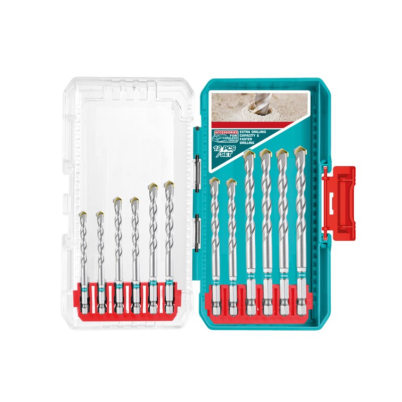 Juego de 12 brocas para pared hex TOTAL Mod. TACSDL12206