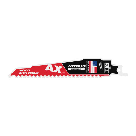 Hoja Sable THE AX™ NITRUS Carbide Madera con Clavos 150mm 5Tpi - 1uds MILWAUKEE Ref.48477251
