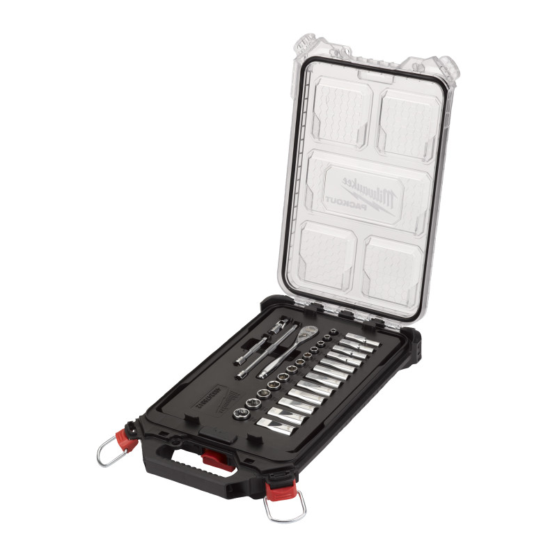 Juego de 28 piezas de 1/4"en PACKOUT™ COMPACT Slim MILWAUKEE Ref.4932478812
