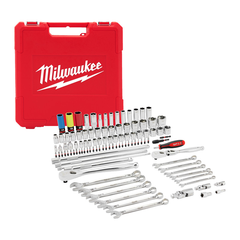 Kit para mecánico con 108 piezas de 1/4", 3/8" y 1/2" MILWAUKEE Ref.4932501845