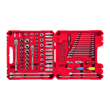 Kit para mecánico con 108 piezas de 1/4", 3/8" y 1/2" MILWAUKEE Ref.4932501845