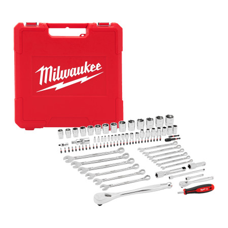 Kit para mecánico con 87 piezas de 1/4" y 1/2" MILWAUKEE Ref.4932501844