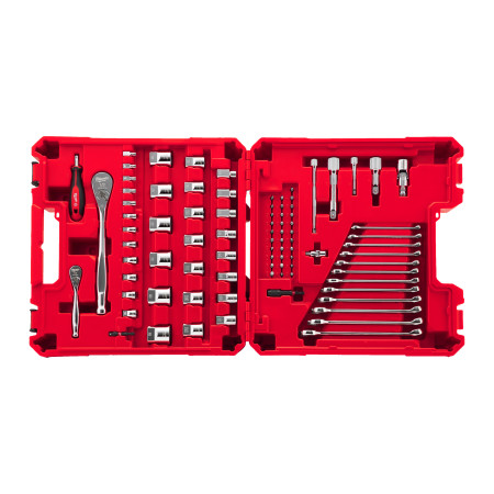 Kit para mecánico con 87 piezas de 1/4" y 1/2" MILWAUKEE Ref.4932501844