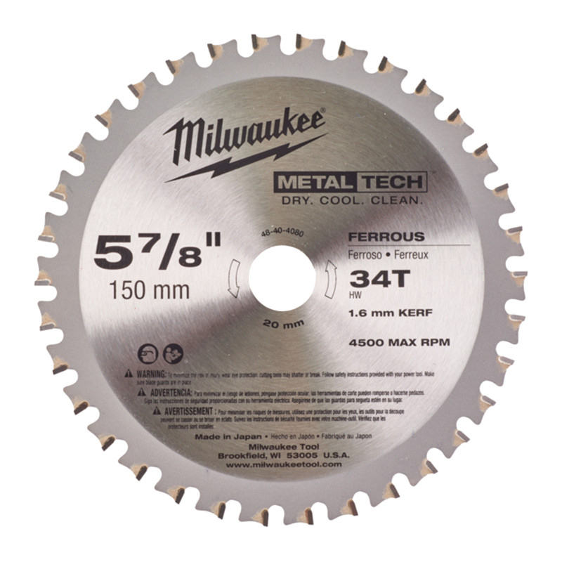 Disco Sierra Circular para metal 150x20x1,6x34 - M18 FMCS MILWAUKEE Ref.4932501140