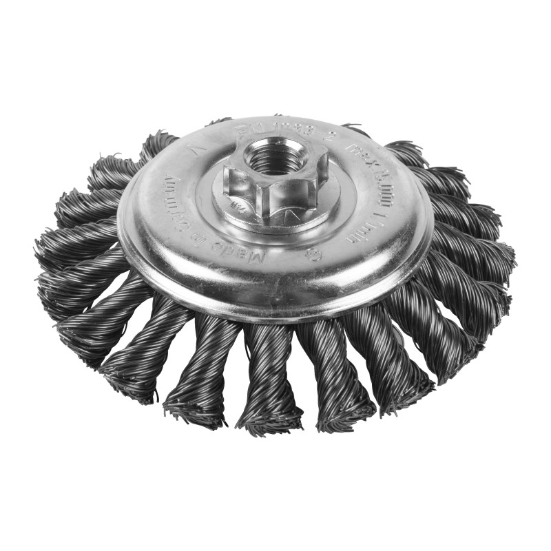 Cepillo Alambre cónico trenzado M14 115x12 acero 0,5mm MILWAUKEE Ref.4932501746