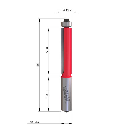Fresa Madera 1/2" para recortar (con rodamiento) 12,7/50,8/104mm MILWAUKEE Ref.4932500927