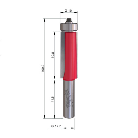 Fresa Madera 1/2" para recortar (con rodamiento) 19/50,8/110mm MILWAUKEE Ref.4932500928