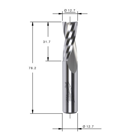 Fresa Madera 1/2" helicoidal corte ascendente 12,7/31,75/76,2mm MILWAUKEE Ref.4932500912