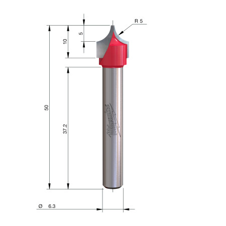 Fresa Madera 1/4" decorativa para ranurar 10-1,3/10/50mm MILWAUKEE Ref.4932500961