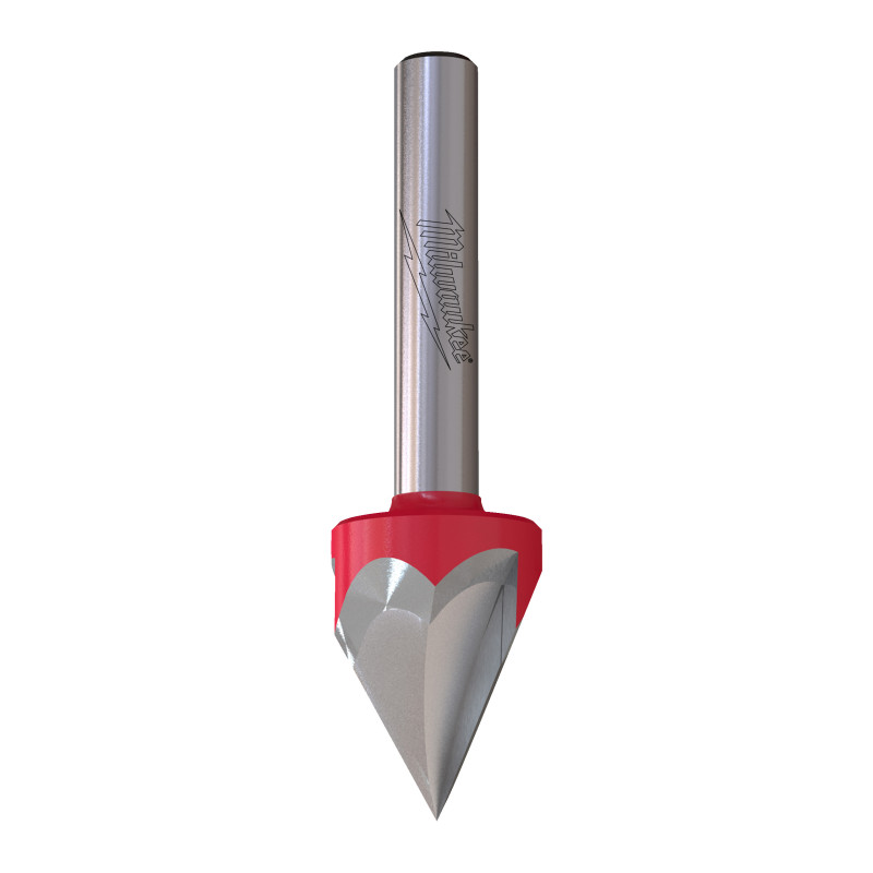 Fresa Madera 1/4" láser Point para ranurar en V a 60º 12,7/11/57,2mm MILWAUKEE Ref.4932500959
