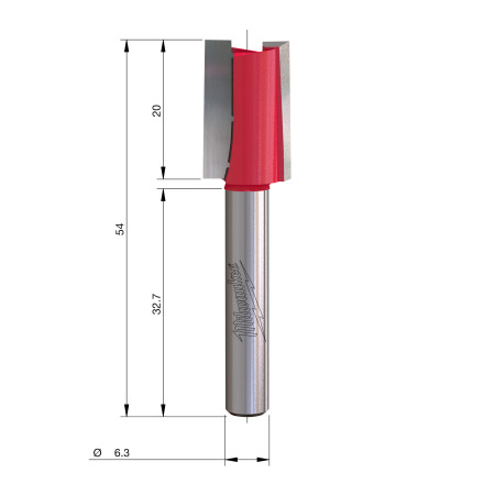 Fresa Madera 1/4" para pernios/cajas de bisagras 12,7/19/54mm MILWAUKEE Ref.4932500921