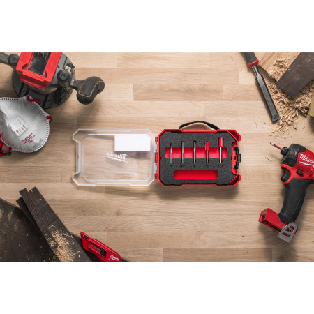 Conjunto de 5 Fresas Madera 1/4” rectas 2 filos - ajusta a Packout™ MILWAUKEE Ref.4932501049