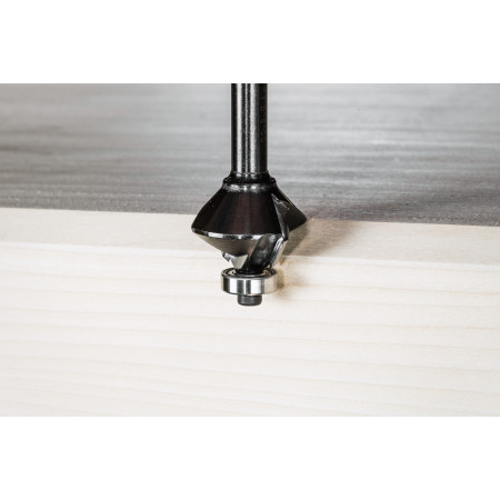 Fresa Madera 8mm de cuchillas reversibles para biselar a 45º (con rodamiento) 29/8/60mm MILWAUKEE Ref.4932501008