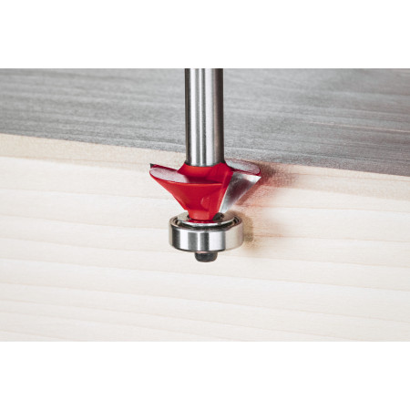 Fresa Madera 8mm para biselar a 45º y perfilar (con rodamiento) 27/5,5/51,5mm MILWAUKEE Ref.4932501002