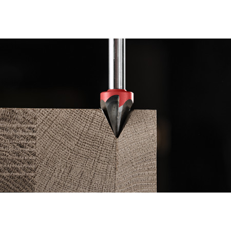 Fresa Madera 8mm láser Point para ranurar en V a 60º 12,7/11/57,2mm MILWAUKEE Ref.4932500960