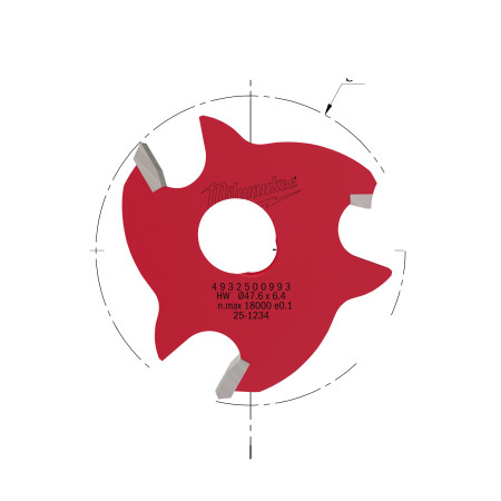 Fresa Madera 8mm circular para ranuras laterales (con rodamiento) 6,4mm MILWAUKEE Ref.4932500993