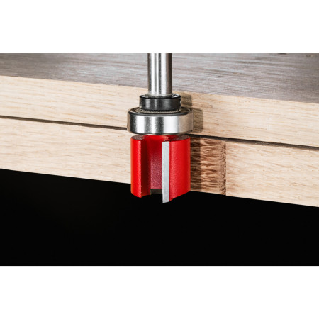 Fresa Madera 8mm recta de plantilla (con rodamiento) 22/20/57mm MILWAUKEE Ref.4932500943