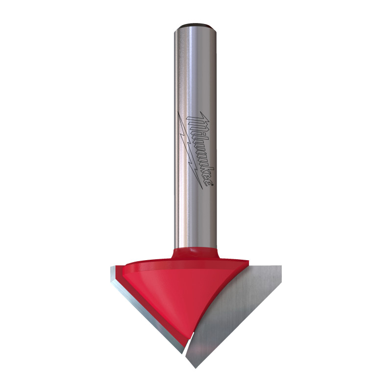 Fresa Madera 8mm para ranurar en V a 90º 31,7/19-15,88/63,5mm MILWAUKEE Ref.4932500954