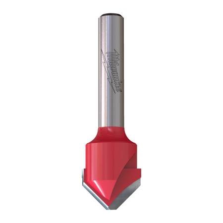 Fresa Madera 8mm para ranurar en V a 90º (aluminio) 18/7,4/60mm MILWAUKEE Ref.4932500956