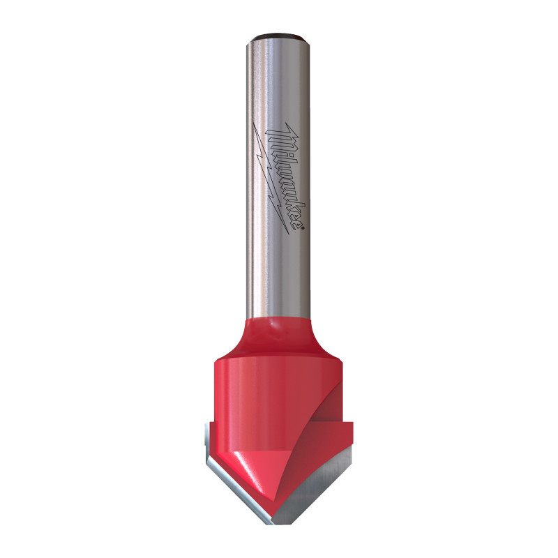 Fresa Madera 8mm para ranurar en V a 90º (aluminio) 18/7,4/60mm MILWAUKEE Ref.4932500956