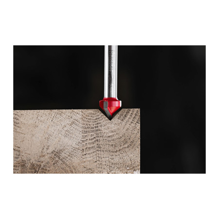 Fresa Madera 8mm para ranurar en V a 90º (aluminio) 18/7,4/60mm MILWAUKEE Ref.4932500956