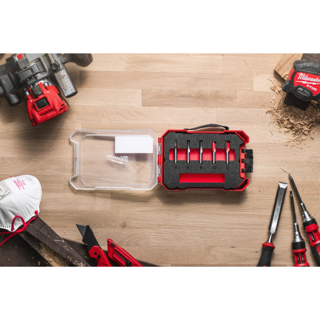 Conjunto de 5 Fresas Madera 8mm rectas 2 filos - ajusta a Packout™ MILWAUKEE Ref.4932501053