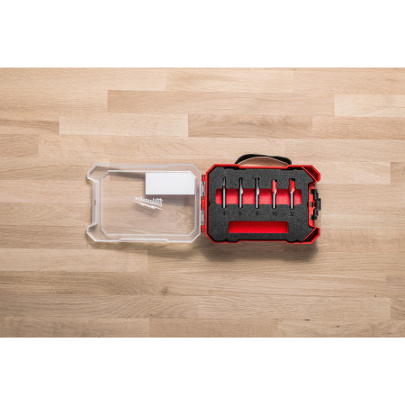 Conjunto de 5 Fresas Madera 8mm rectas 2 filos - ajusta a Packout™ MILWAUKEE Ref.4932501053