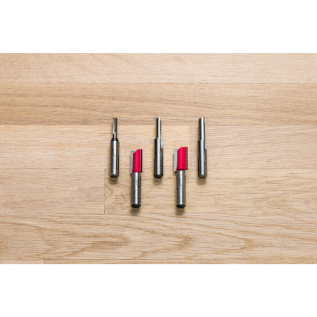 Conjunto de 5 Fresas Madera 8mm rectas 2 filos - ajusta a Packout™ MILWAUKEE Ref.4932501053