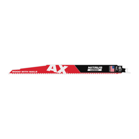 Hoja Sable THE AX™ NITRUS Carbide Madera con Clavos 300mm 5Tpi - 1uds MILWAUKEE Ref.48477253
