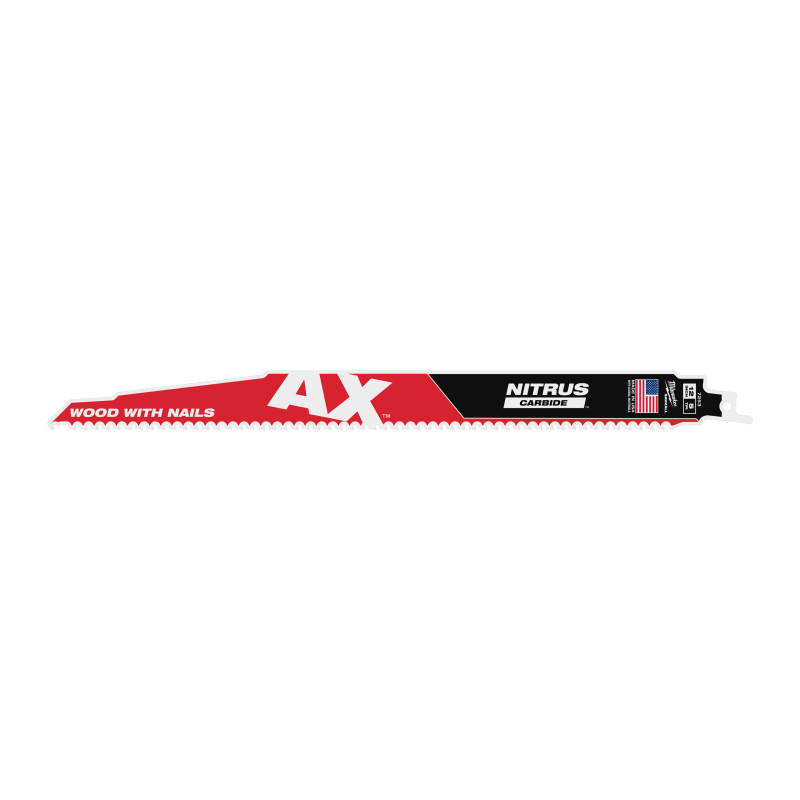 Hoja Sable THE AX™ NITRUS Carbide Madera con Clavos 300mm 5Tpi - 1uds MILWAUKEE Ref.48477253