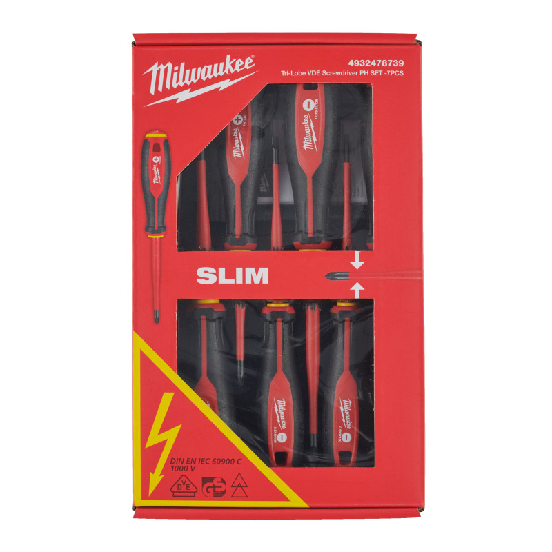 Juego de 7 destornilladores Trilobe VDE Slim MILWAUKEE Ref.4932478739